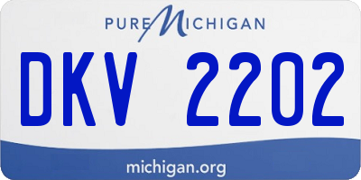 MI license plate DKV2202