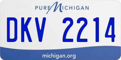 MI license plate DKV2214