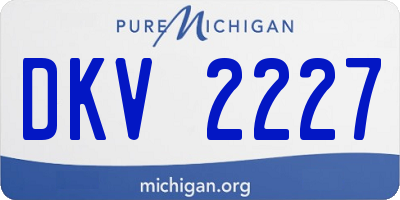 MI license plate DKV2227