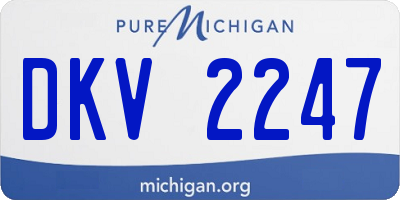 MI license plate DKV2247