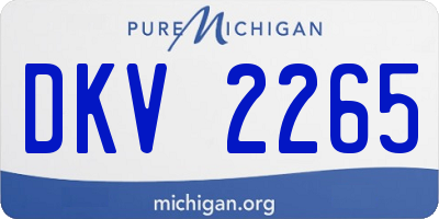 MI license plate DKV2265