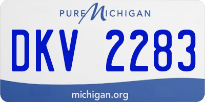 MI license plate DKV2283