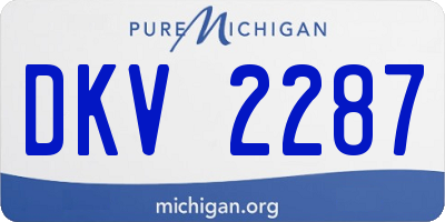 MI license plate DKV2287