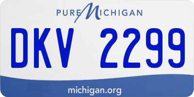 MI license plate DKV2299