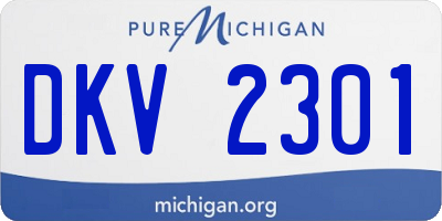 MI license plate DKV2301