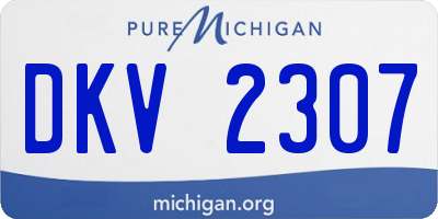 MI license plate DKV2307