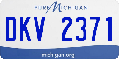 MI license plate DKV2371