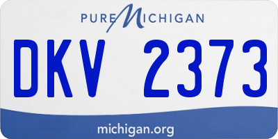 MI license plate DKV2373