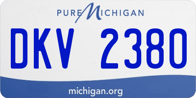 MI license plate DKV2380