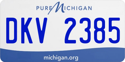 MI license plate DKV2385
