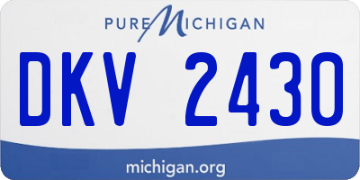 MI license plate DKV2430