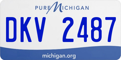 MI license plate DKV2487