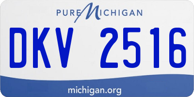 MI license plate DKV2516