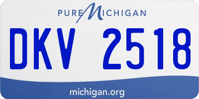 MI license plate DKV2518