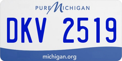 MI license plate DKV2519