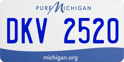MI license plate DKV2520