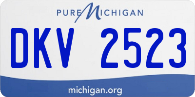 MI license plate DKV2523