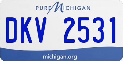 MI license plate DKV2531