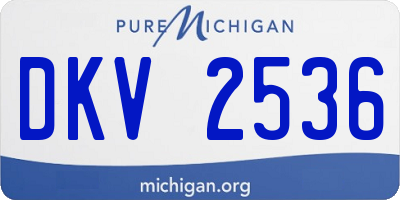 MI license plate DKV2536