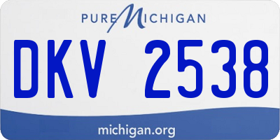 MI license plate DKV2538