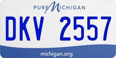 MI license plate DKV2557