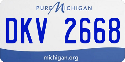 MI license plate DKV2668