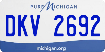 MI license plate DKV2692