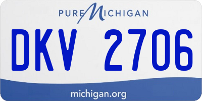MI license plate DKV2706
