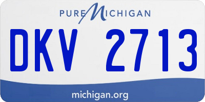 MI license plate DKV2713