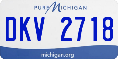 MI license plate DKV2718