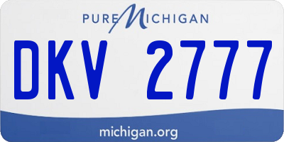 MI license plate DKV2777