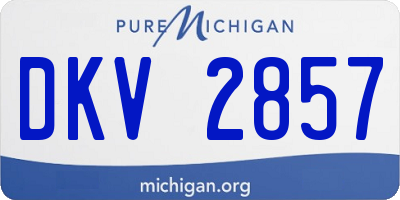 MI license plate DKV2857