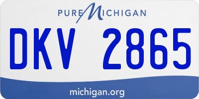 MI license plate DKV2865