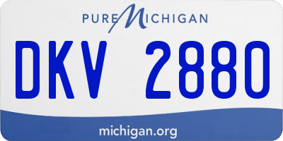 MI license plate DKV2880
