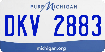 MI license plate DKV2883