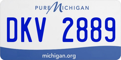 MI license plate DKV2889