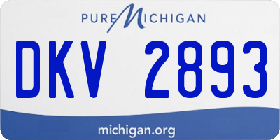 MI license plate DKV2893