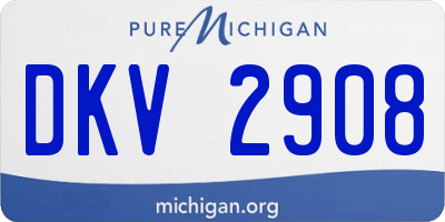 MI license plate DKV2908