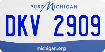 MI license plate DKV2909