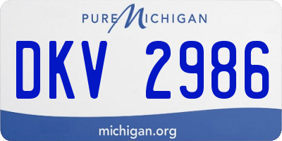MI license plate DKV2986