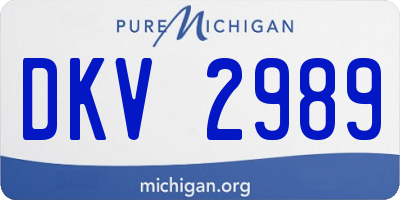 MI license plate DKV2989