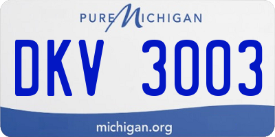 MI license plate DKV3003