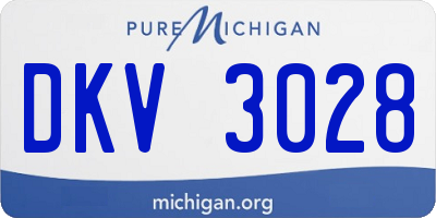 MI license plate DKV3028