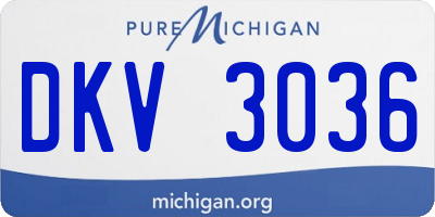 MI license plate DKV3036
