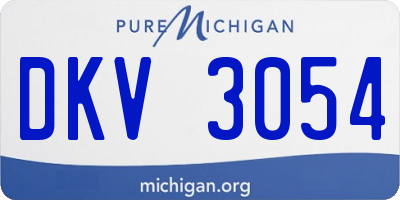 MI license plate DKV3054