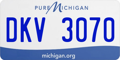 MI license plate DKV3070