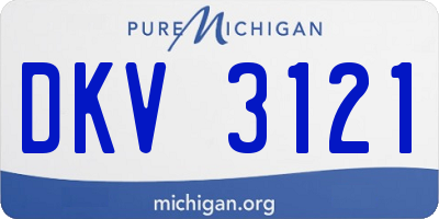 MI license plate DKV3121