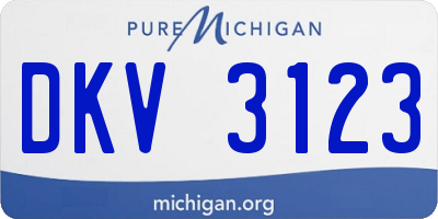 MI license plate DKV3123