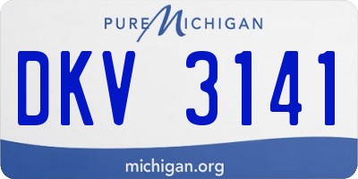 MI license plate DKV3141