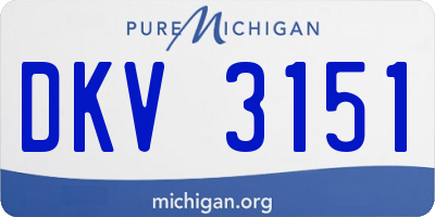 MI license plate DKV3151